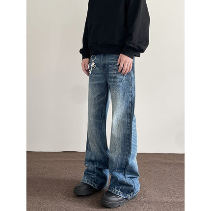 American Retro Lightning Blue Straight Jeans - TALKLESSFASHION