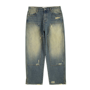 TALKLESS Washed-out Ripped Logging Jeans--2311 - TALKLESSFASHION