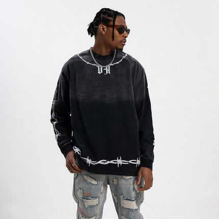 Retro Hanging Dyed Gradient T-shirt--8678 - TALKLESSFASHION
