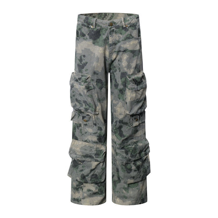 Tie-dye Camo Wide Leg Cargo pant—9255 - TALKLESSFASHION