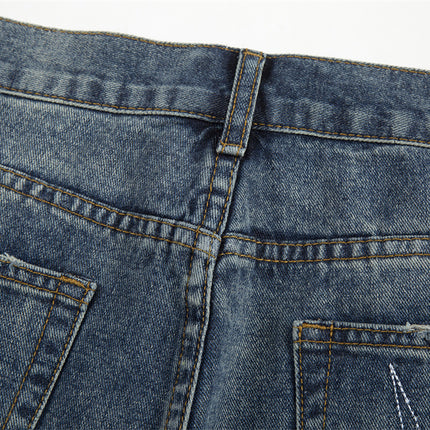 TALKLESS Hole Patch Embroidered Jeans----2214 - TALKLESSFASHION