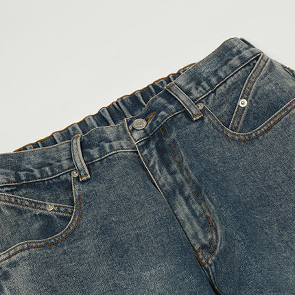 Women's American Style Loose Wide Leg Dark Blue Jeans - TALKLESSFASHION