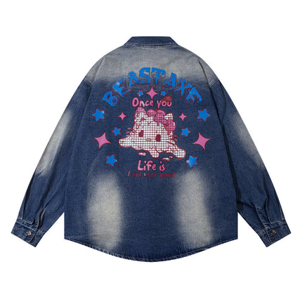 BEASTAXE Denim Shirt Jacket —-2111 - TALKLESSFASHION