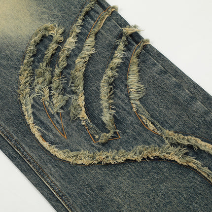 TALKLESS Cat Beard Stitching Jeans--9132 - TALKLESSFASHION
