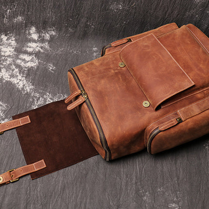 Brown Horse Leather Backpack --6600 - TALKLESSFASHION