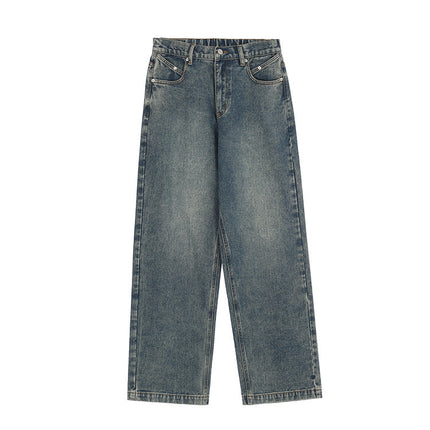 Women's American Style Loose Wide Leg Dark Blue Jeans - TALKLESSFASHION