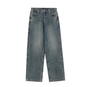 Women's American Style Loose Wide Leg Dark Blue Jeans - TALKLESSFASHION