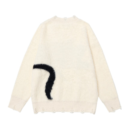 Retro Sleeping Cat Sweater—1811 - TALKLESSFASHION