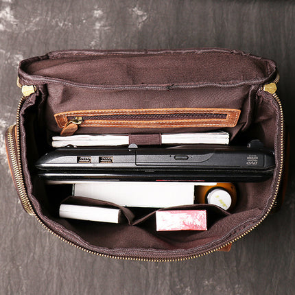 Brown Horse Leather Backpack --6600 - TALKLESSFASHION