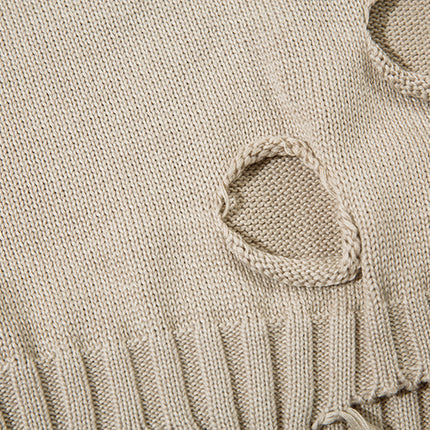 Solid Color Ripped Pullover For Men - TALKLESSFASHION