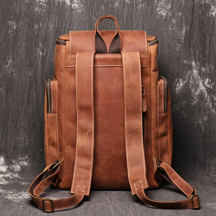 Brown Horse Leather Backpack --6600 - TALKLESSFASHION