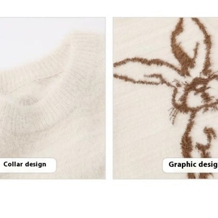 Bunny Jacquard Sweater—7503 - TALKLESSFASHION