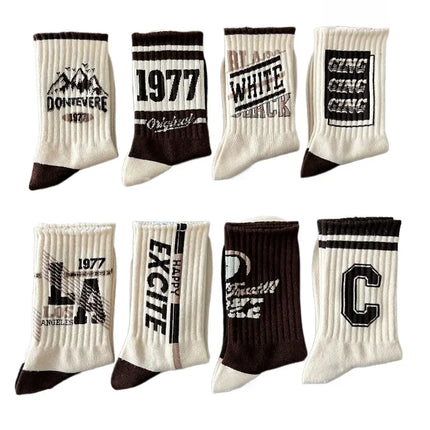 1/5/8 Alphanumeric Pattern Socks-----3234 - TALKLESSFASHION