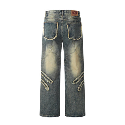 TALKLESS Cat Beard Stitching Jeans--9132 - TALKLESSFASHION
