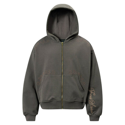 Rivet Zipper Unisex Hoodie Sweater—2251 - TALKLESSFASHION
