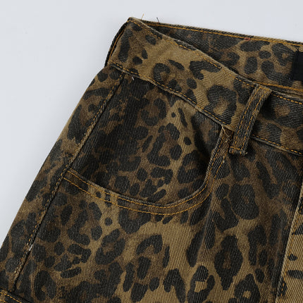 TALKLESS MultiPocket Distressed Leopard Jeans--2450 - TALKLESSFASHION
