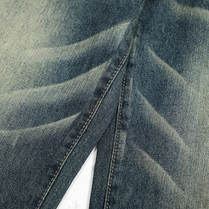 Ripped Knee Denim Straight-leg Pants Men - TALKLESSFASHION