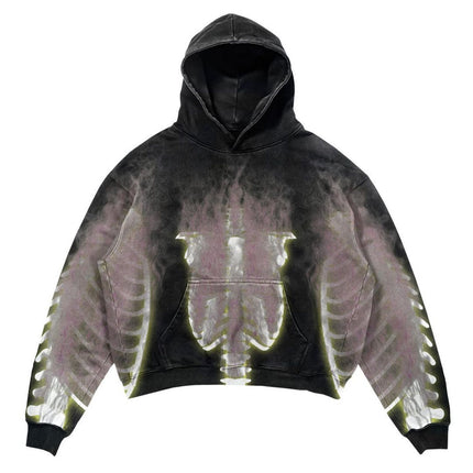 Skeleton Printed Zip Hoodie—-1895 - TALKLESSFASHION