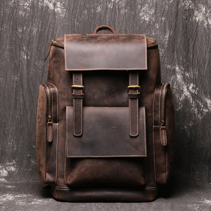 Brown Horse Leather Backpack --6600 - TALKLESSFASHION