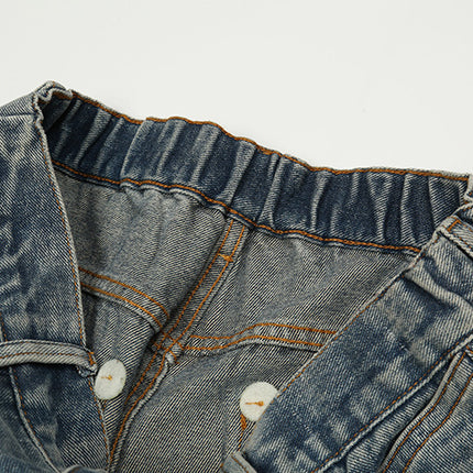Women's American Style Loose Wide Leg Dark Blue Jeans - TALKLESSFASHION
