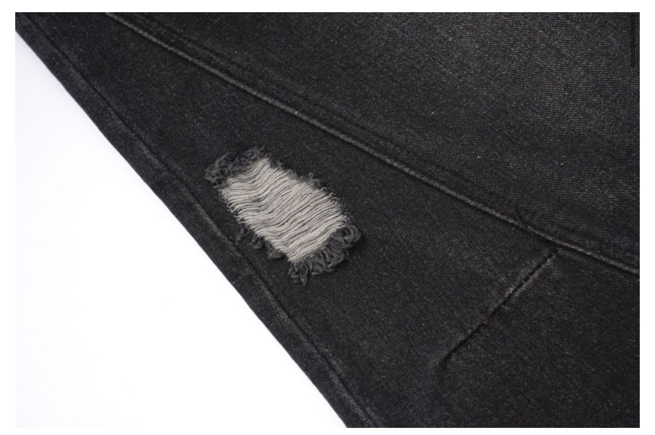 Retro Washed Ripped & Stitch Jeans—3376 - TALKLESSFASHION