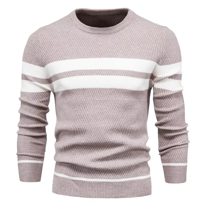 New Autumn Pullover Men'S Sweater O-Neck Patchwork Long Sleeve Warm Slim Sweaters Men Casual Fashion Sweater Men Clothing