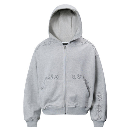 Rivet Zipper Unisex Hoodie Sweater—2251 - TALKLESSFASHION