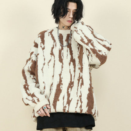 Irregular Contrast Color Sweater Men's Winter - TALKLESSFASHION