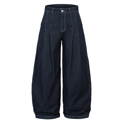 High Waist Pleated Blue Jeans—1007 - TALKLESSFASHION