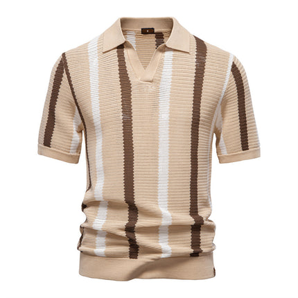 Breathable Hollow Men's Short-sleeved Polo Shirt Sweater - TALKLESSFASHION
