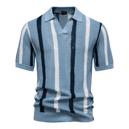 Breathable Hollow Men's Short-sleeved Polo Shirt Sweater - TALKLESSFASHION
