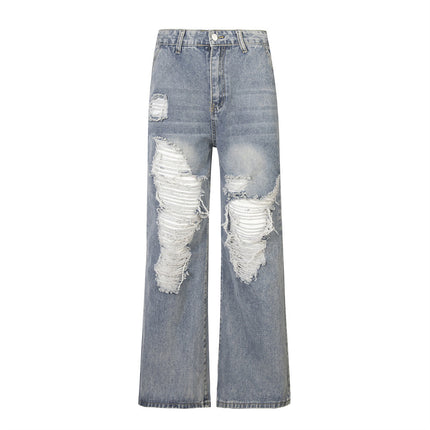 Ripped Denim Trousers For Men And Women - TALKLESSFASHION