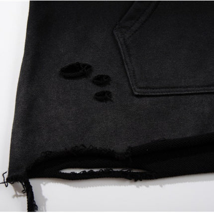 Shadow Washed Ragged Hoodie—9055 - TALKLESSFASHION