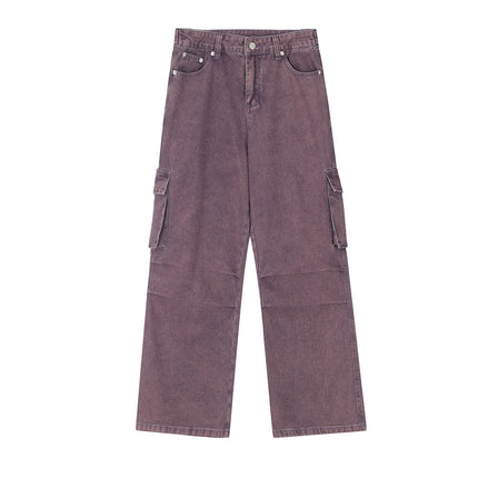 Men's Retro Loose Multi-pocket Wide-leg Trousers - TALKLESSFASHION