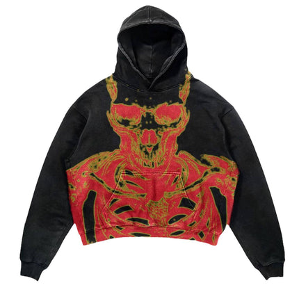 Skeleton Printed Zip Hoodie—-1895 - TALKLESSFASHION
