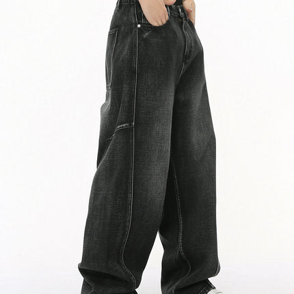 Men's Straight Wide Leg Denim Trousers - TALKLESSFASHION