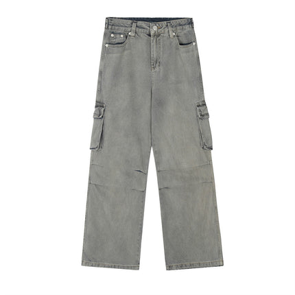 Men's Retro Loose Multi-pocket Wide-leg Trousers - TALKLESSFASHION