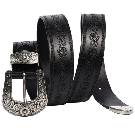 Mongolian Heritage Leather Belt—-0756 - TALKLESSFASHION