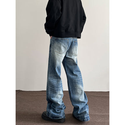 American Retro Lightning Blue Straight Jeans - TALKLESSFASHION