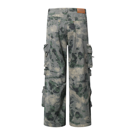 Tie-dye Camo Wide Leg Cargo pant—9255 - TALKLESSFASHION