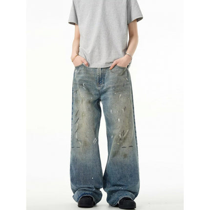 Retro Washed Distressed Baggy Straight Jeans—7317 - TALKLESSFASHION