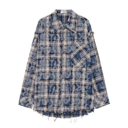 woolly edge ripped vintage Shirt----4520 - TALKLESSFASHION