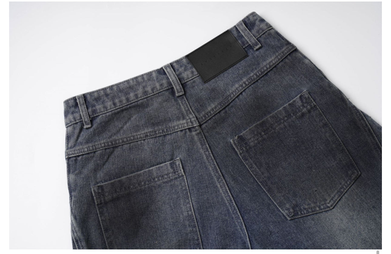 Retro Washed Ripped & Stitch Jeans—3376 - TALKLESSFASHION