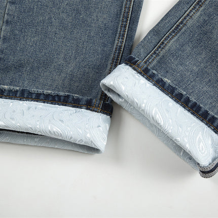 TALKLESS Hole Patch Embroidered Jeans----2214 - TALKLESSFASHION