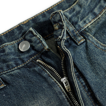Ripped Knee Denim Straight-leg Pants Men - TALKLESSFASHION