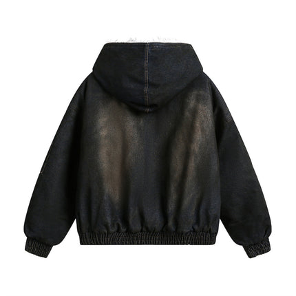 Distressed Cotton Denim Hooded Coat Jacket—7854 - TALKLESSFASHION