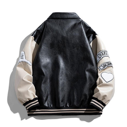 Men's Lapel PU Leather Jacket—8755 - TALKLESSFASHION