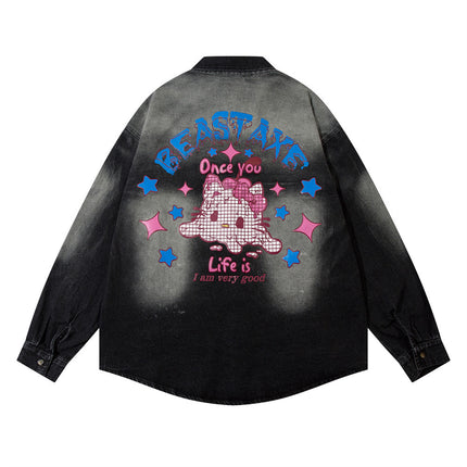 BEASTAXE Denim Shirt Jacket —-2111 - TALKLESSFASHION