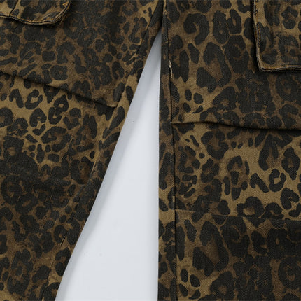 TALKLESS MultiPocket Distressed Leopard Jeans--2450 - TALKLESSFASHION