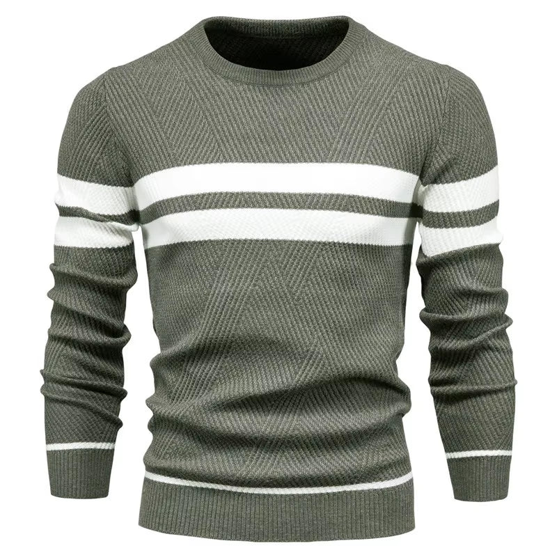 New Autumn Pullover Men'S Sweater O-Neck Patchwork Long Sleeve Warm Slim Sweaters Men Casual Fashion Sweater Men Clothing